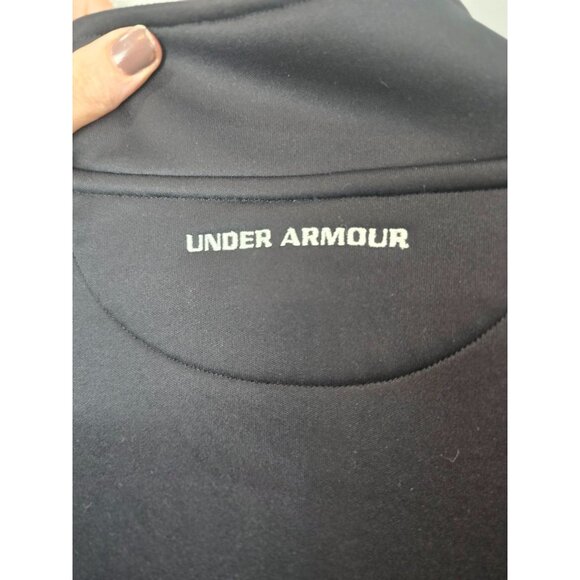 Under Armour Sweatshirt Men's L Black 1/4 Zip Fleece Lined Pullover Company Logo - Picture 8 of 13